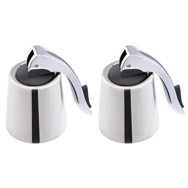 Stainless Steel Wine Bottle Stopper with Silicone - Set of 2