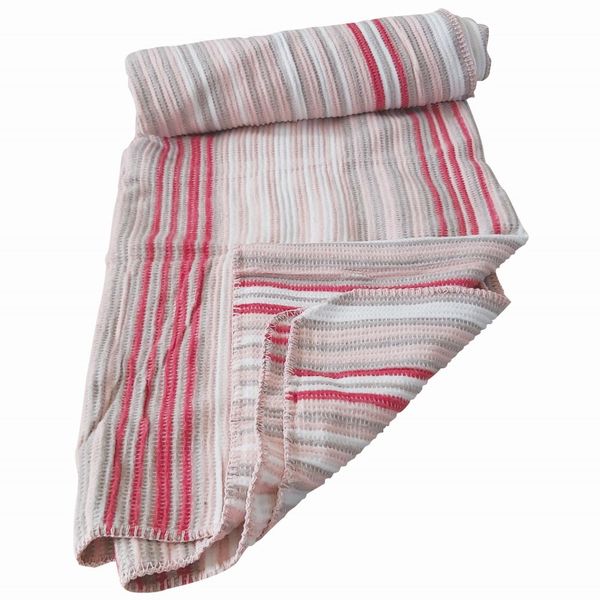 Turkish Cotton Blend Throw - Grey/Pink
