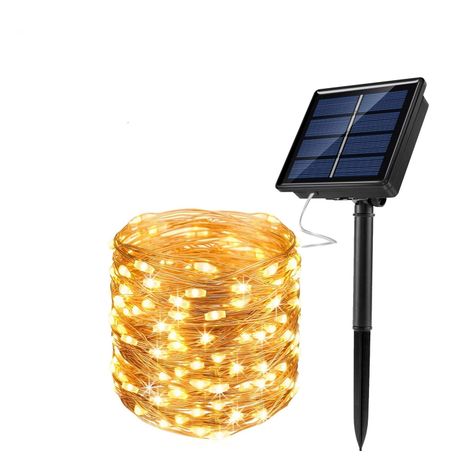 20m Led Outdoor Solar Copper String, Outdoor Solar Cylinder Lights