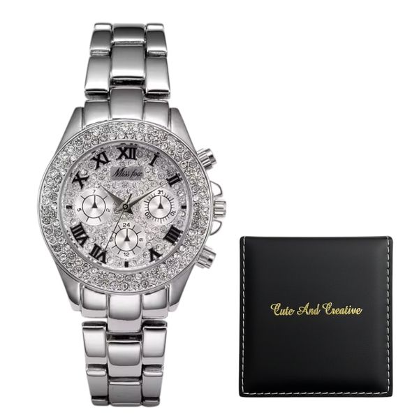 Miss Fox FelleIced Out Women Stainless-Steel Analogue Watch With Watch Box