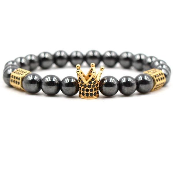 Argent Craft Natural Hematite Stone With Silver Crown &amp; Die