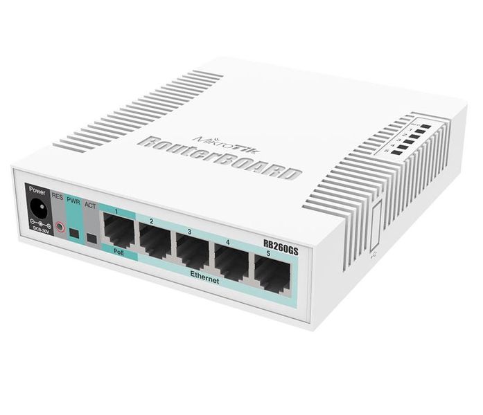 MikroTik SwOS Switch 5 Port Gigabit 1SFP | RB260GS