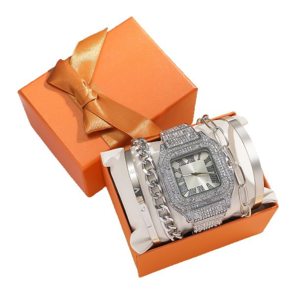 Women Fashionable Watch With Bracelet 5pcs/set