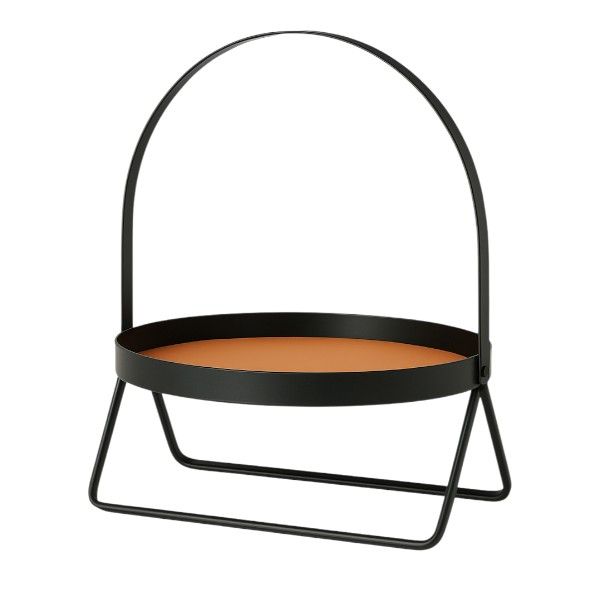 Elegant Round Metal Storage Tray With Handle