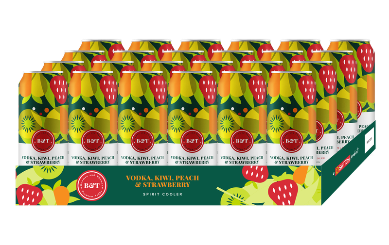 Bowman &amp; Thomas Vodka Kiwi, Peach &amp; Strawberry (24 x 440ml)