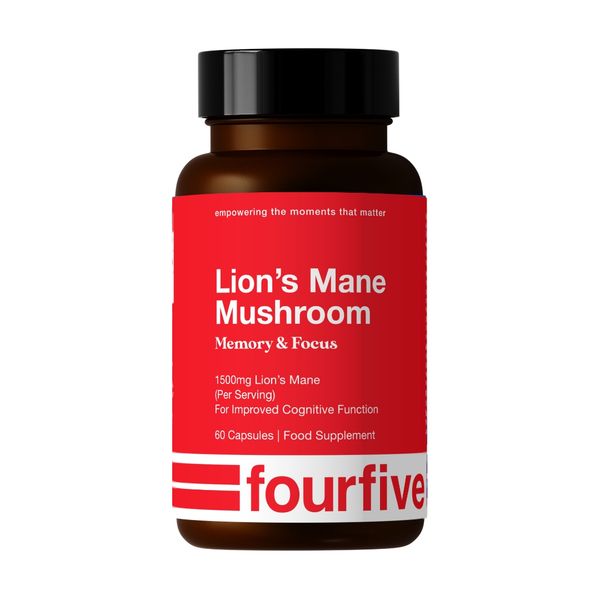 Fourfive Lions Mane Mushroom 1500mg 60 Capsules for Cognitive Health