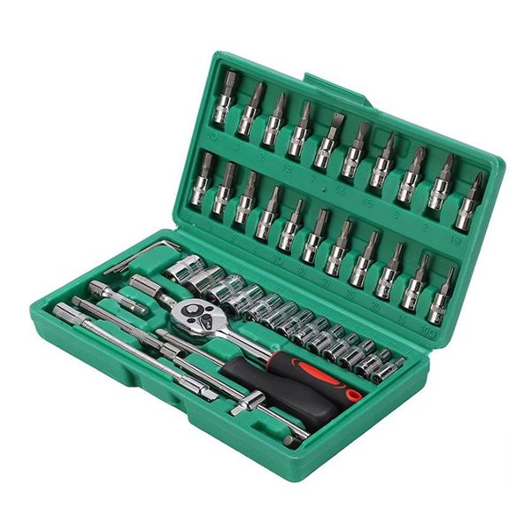 46-Piece Industrial-Grade Universal Socket Wrench Tool Set
