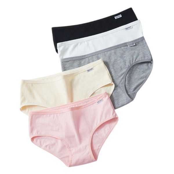 Ultra-Soft Cotton Mid-Rise Briefs - Pack of 5 - Small - Multi color