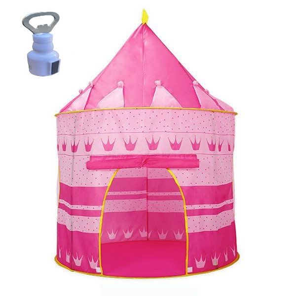Pink Princess Castle Portable Play Tent For Girls And Bottle Opener