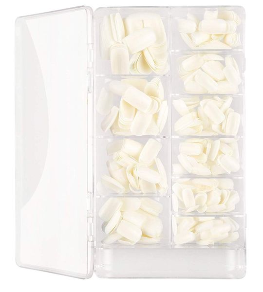 White False Pre-Cut Nail Tips - 100 Piece