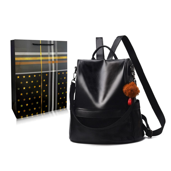 Anti-Theft Backpack for Women Waterproof PU Leather Bag &amp; Gift Bag