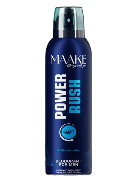 MAAKE Power Rush Deodorant Spray for Men 200ml Can Perfumed Body Spray