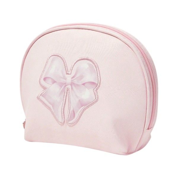 Stylish Bow Design Makeup Bag With Smooth &amp; Secure Zipper - Pink