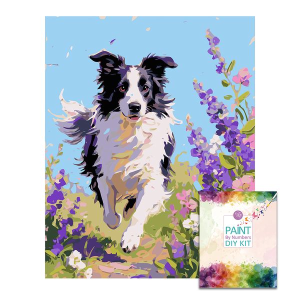 Easy Craft Paint by Number DIY Kit, 50x40cm- Dog Series 01