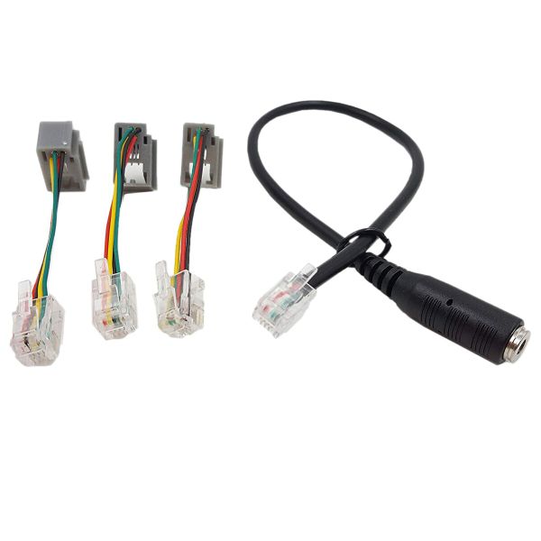 4 Piece RJ9 3.5mm RJ9 Cable Converter for IP Phones