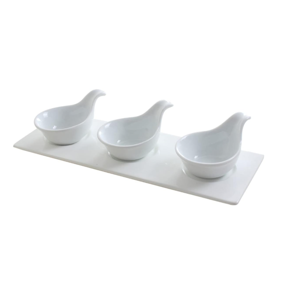 4-Piece Porcelain Caviar Serving Spoon Set