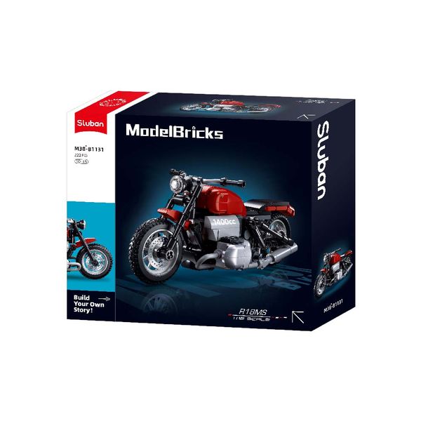 Sluban Building Set: Model Bricks - R18MS Motorcycle - 222 Pieces