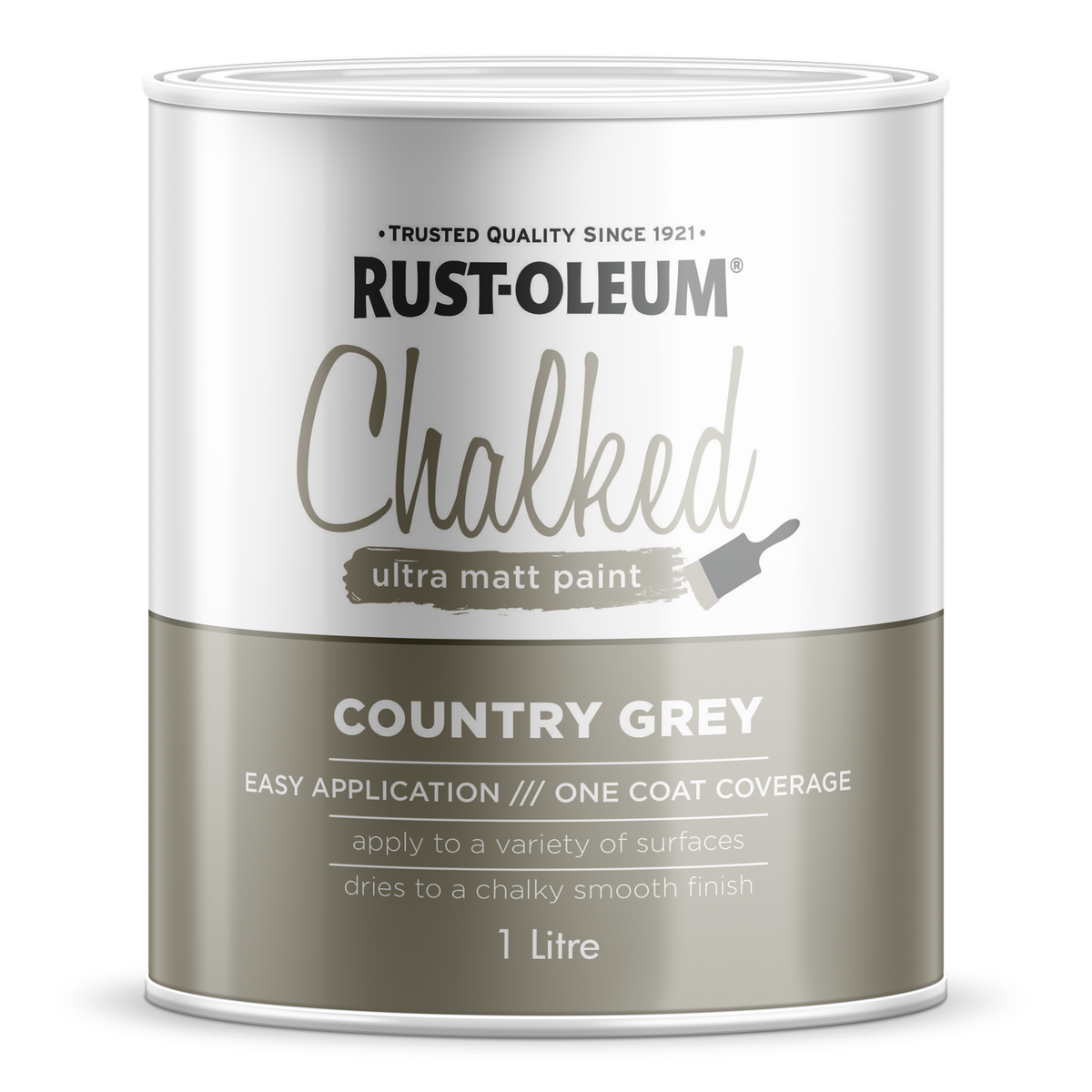 Rust oleum decorative chalked paint brush matt country grey 1 l shop