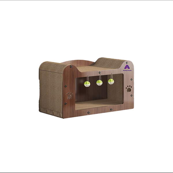 All-in-One Scratching Board &amp; Straw Bed Villa wear-resistant