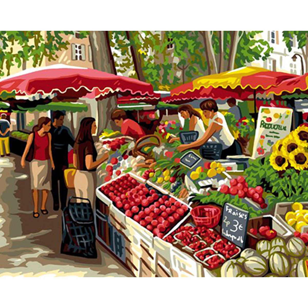 Paint By Numbers DIY 40cmx50cm Framed Canvas Summer Fruit Market