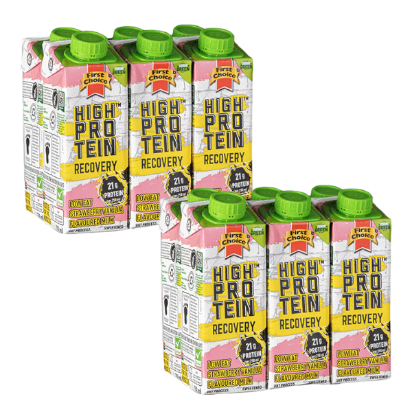 First Choice High-Protein Rec Milk - Strawberry Vanilla - 2 x 6 Pack (250ml)