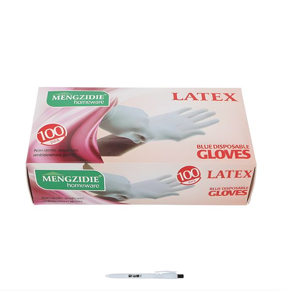 Quality 100 Pieces Non-Sterile White Disposable Latex Gloves + ReVibe Pen