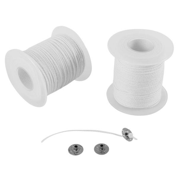Candle DIY Tools,2 Rolls Braided Candle Wick Cotton Core and 200 Pcs Candle