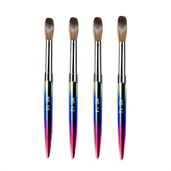 Professional Acrylic Builder Gel Nail Brush Set - 4 Piece (Sizes #10-16)