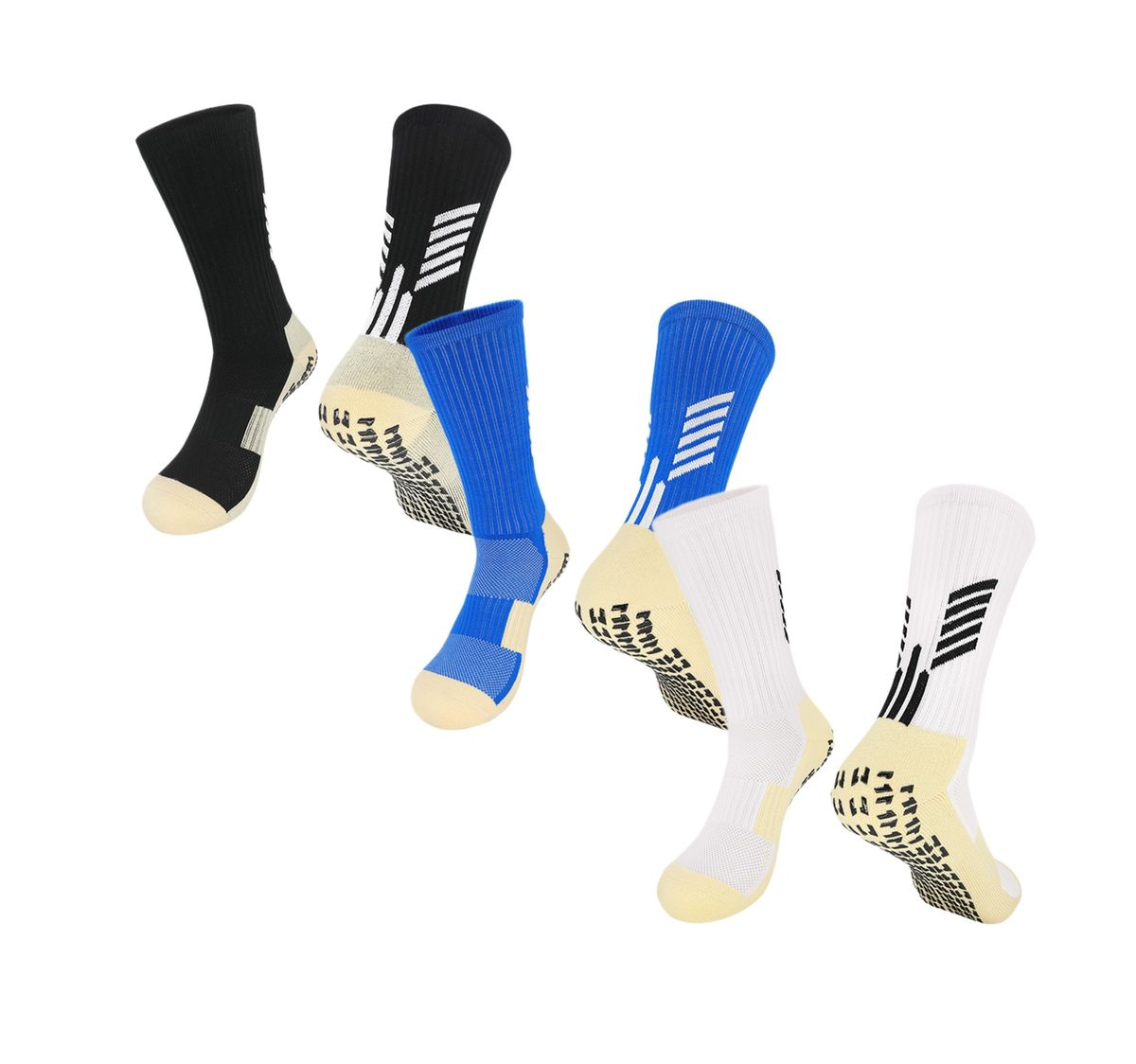 Crew Soccer Grip Socks Anti-Slip Football Socks Grippy Sole Athletic Socks