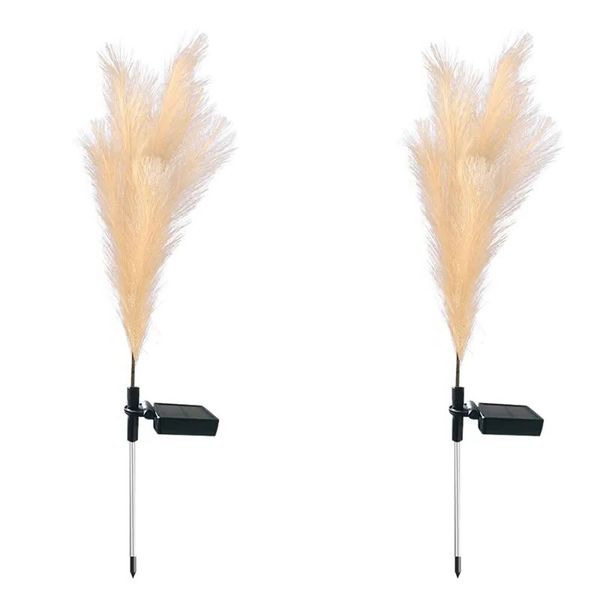 2pcs Solar Powered Fiber Reed Color Changing LED Lights FA-LC51