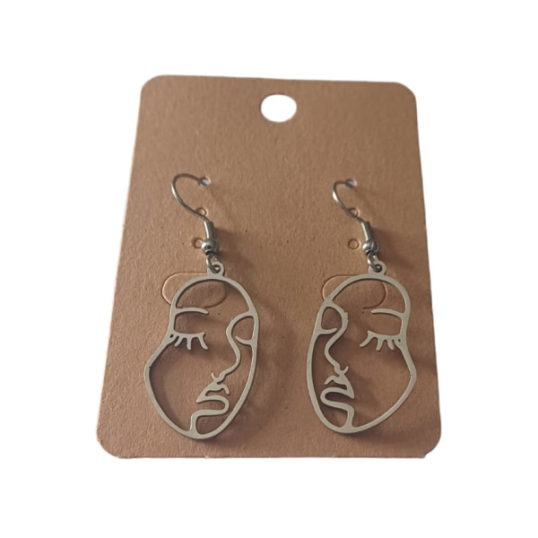 Stainless Steel Hanging Earrings - Face