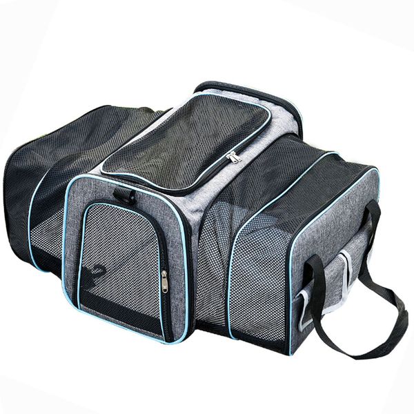 Expandable Cat Bag Foldable Airline Approved Pet Carrier with Soft-Sided