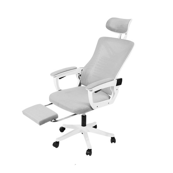 Deli Multifunctional Ergonomic Office Chair Grey with lumbar support