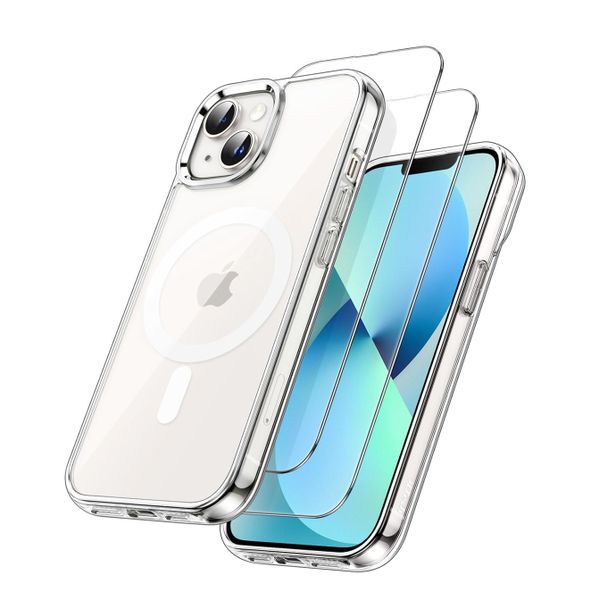 MagSafe Clear Case with 2 Screen Protectors Compatible With iPhone 14 Plus