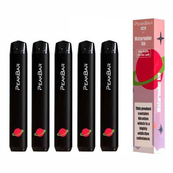 Peak Bar Disposable Vape Pen - 2ml - 800 Puffs - Watermelon Ice - 5 Pack