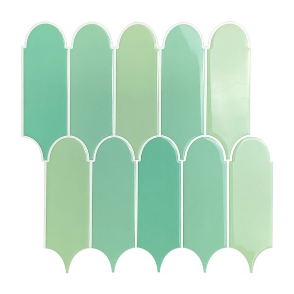 10-Sheet Mosaic Tiles Peel and Stick Backsplash Kitchen (Elegant Turquoise)