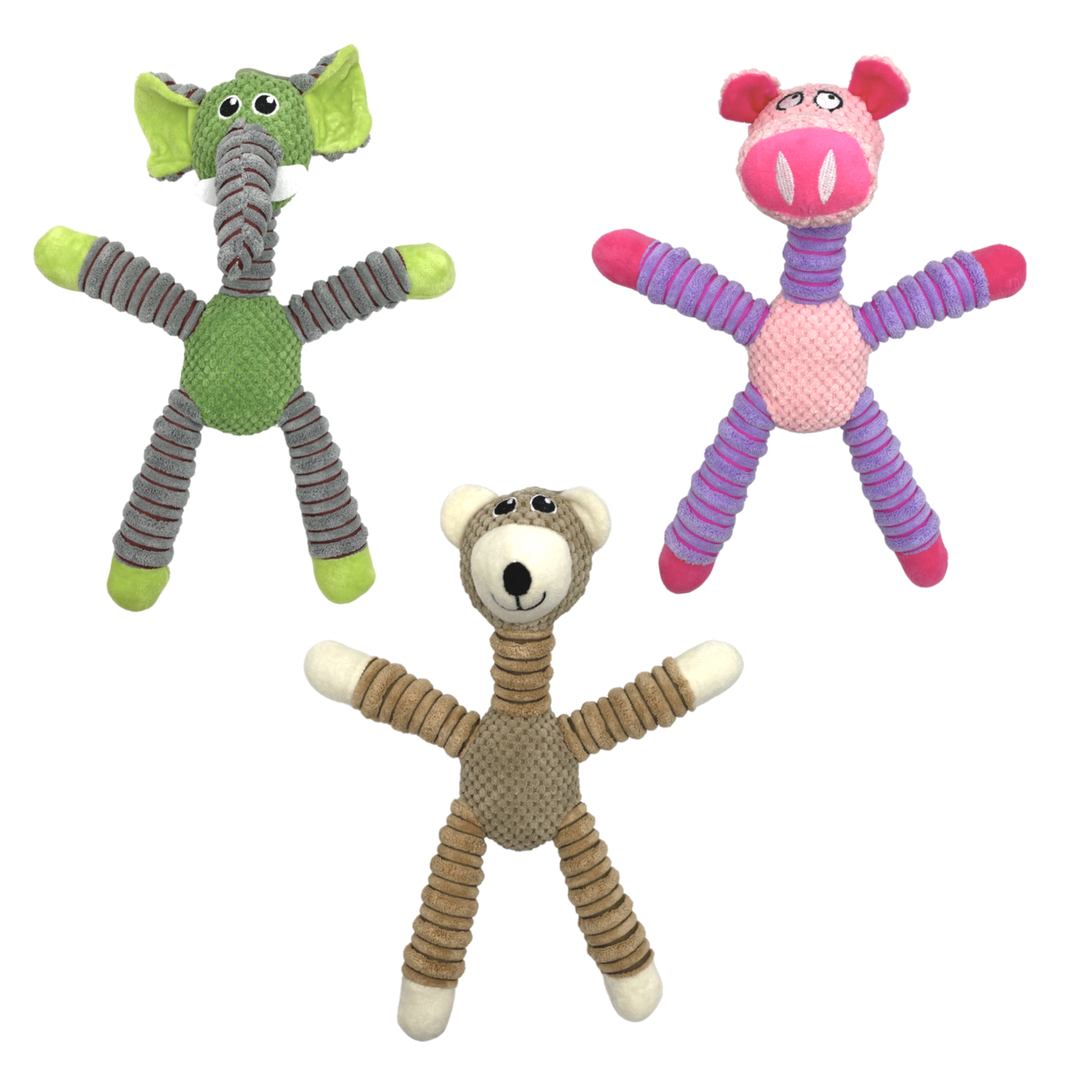 Set of Funky Animal Dog Plush Toys 3 Pack Shop Today. Get it Tomorrow!