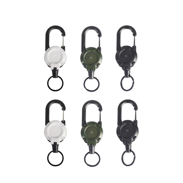 6 x Retractable Carabiner Anti-lost Keychain for Camping
