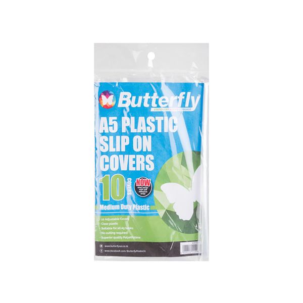 Plastic Slip On Covers - Medium Duty Plastic - A5 - 10 Covers - 5 Pack