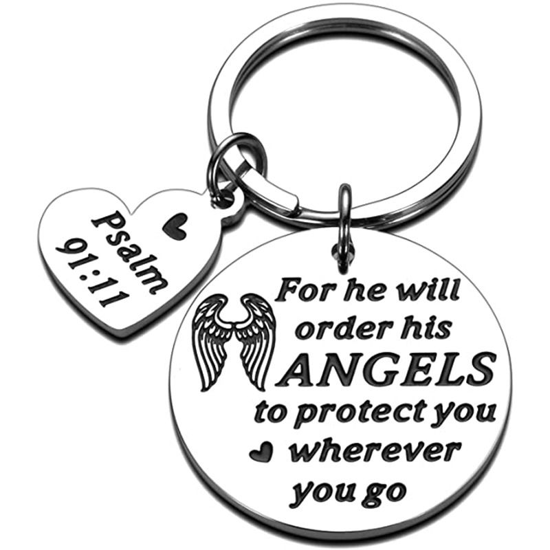 Angel wings bible psalm keyring shop today get it tomorrow