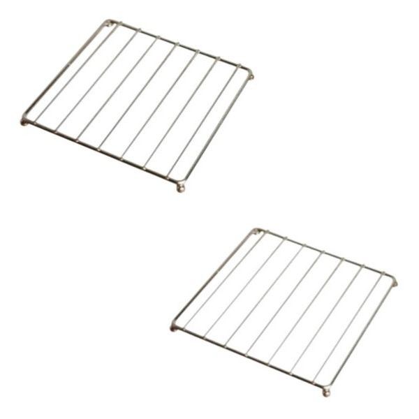 2 Pack - Iron Kitchen Cooling Racks With Anti-scald Insulation - Silver