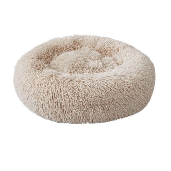 Pet Bed Plush 70cm Beige Dog