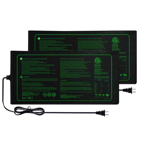 2-Pack Seedling Heat Mat, Warm Hydroponic Heating Pad for Seed Starting