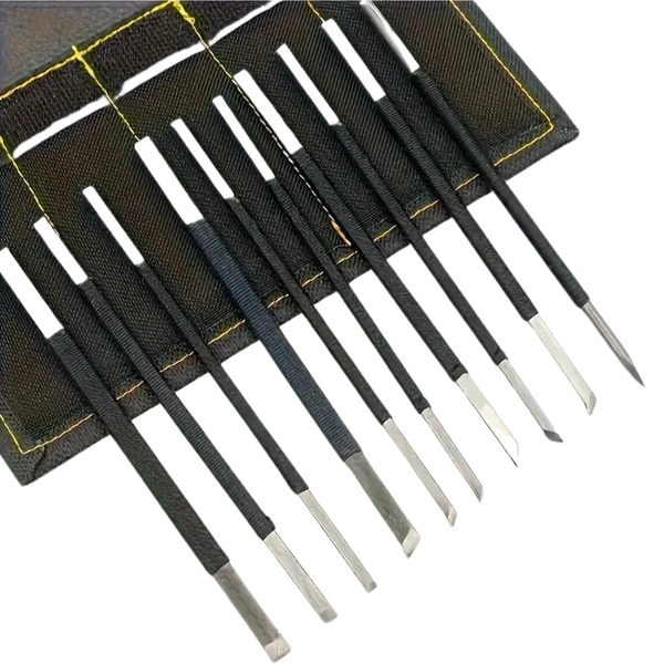 10-Piece Carbon Steel Chisel Knife Set