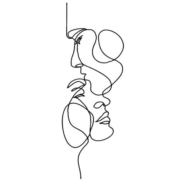 Home Ornament Hanging Metal Wall Art Minimalist Facial Decoration (40x14cm)