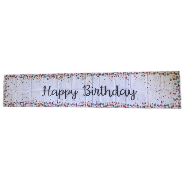 Happy Birthday Table Runner - Festive Party Decoration - 180cm x 35cm