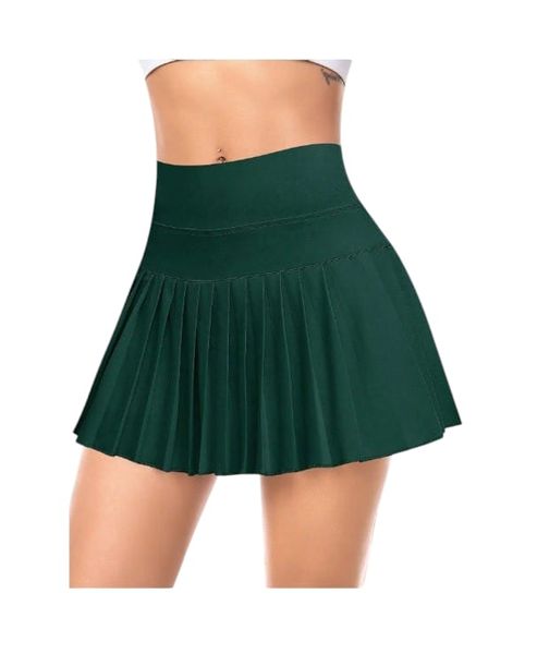 Women's Double Waist Sports Skirt Shorts - Green