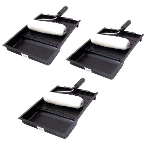 Home DIY Craft Paint Trays And Paint Rollers Set of 3