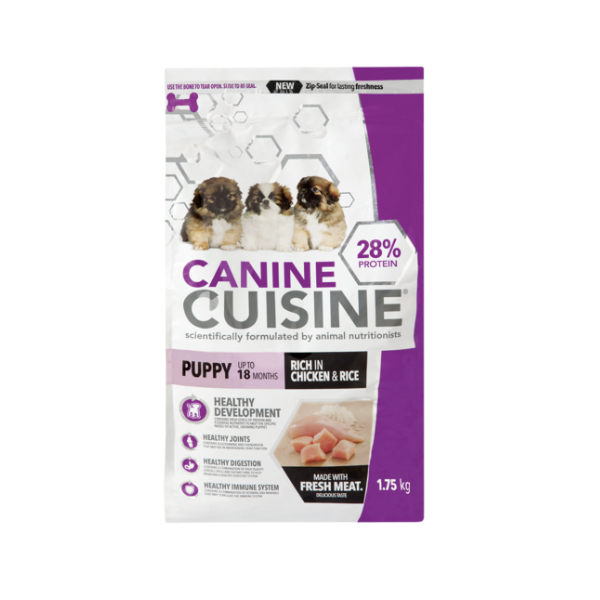 Canine Cuisine- Chicken &amp; Rice Flavour Dog Food Puppy 1.75kg x 6