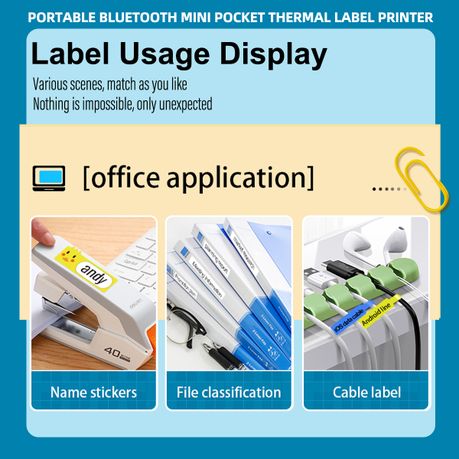 Marklife Sticker Labels 3 Roll of Self-Adhesive Thermal Sticker Paper,  Compatible with Marklife P50 Thermal Label Printer, Black Text, 3 Rolls